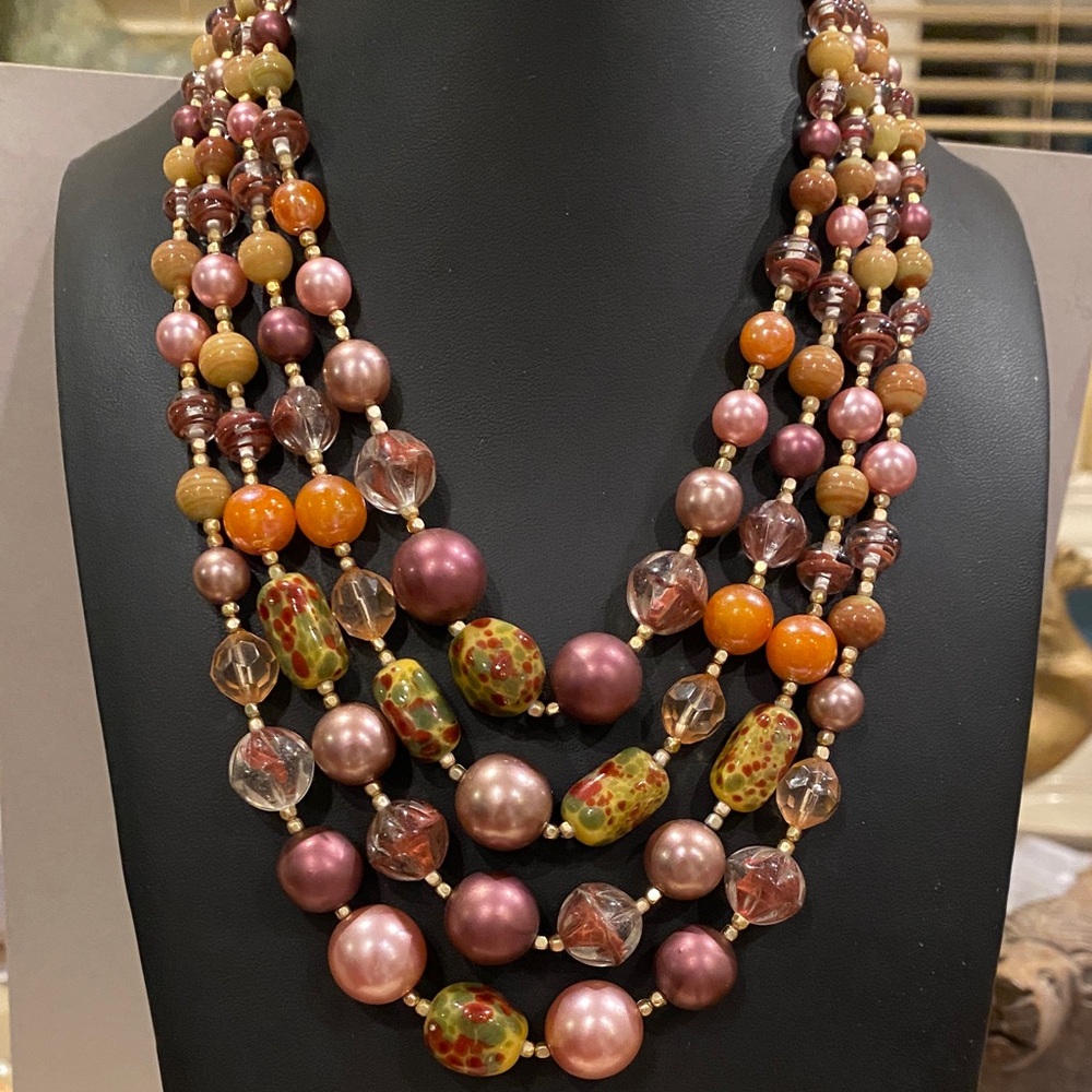Japan Chic Multicolor Art Glass Beaded Necklace